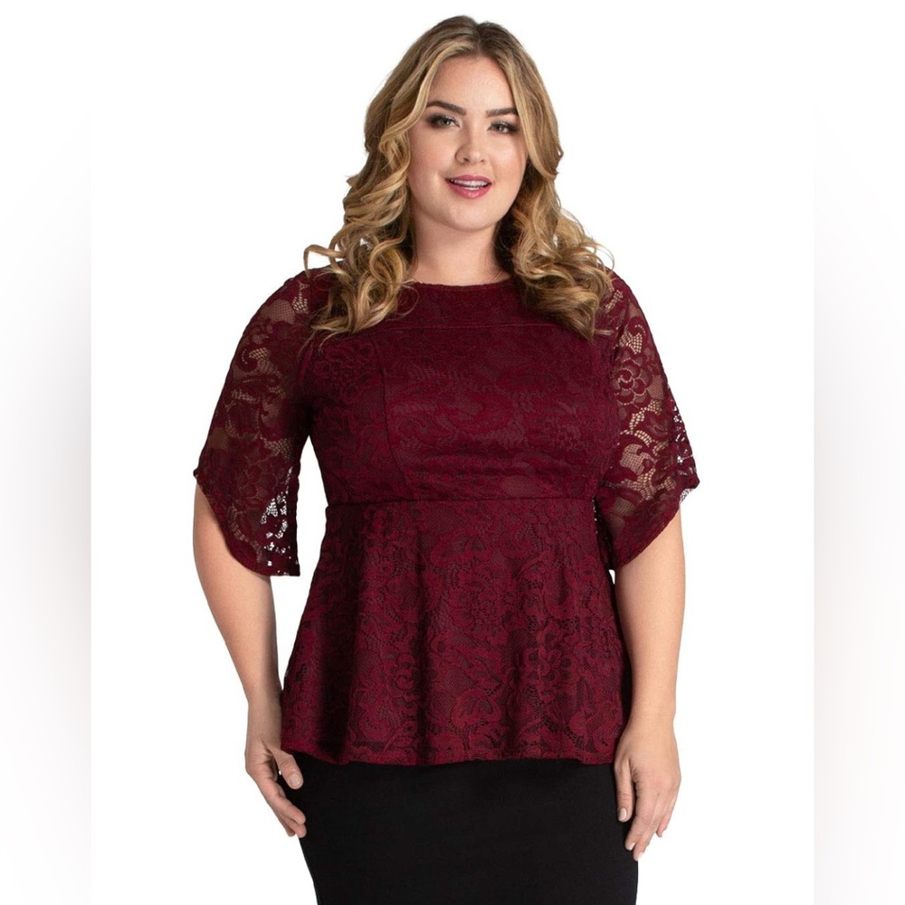 Kiyonna Women's Plus‎ Size Emerson Lace Top
